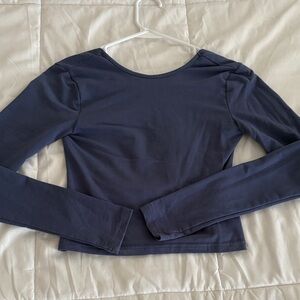 Edikted Women's Navy Long Sleeve Top Backless